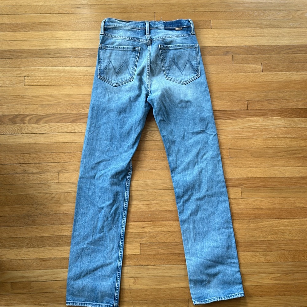 MOTHER Light Blue Straight Leg Jeans - Picture 6 of 9